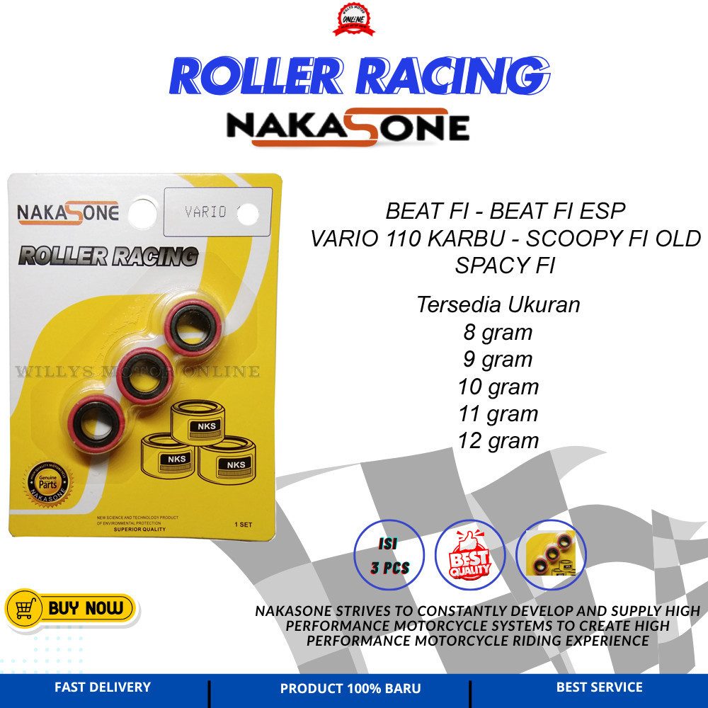 ROLLER RACING BEAT FI BEAT ESP VARIO KARBU NAKASONE 3PCS Roller beat fi 8 9 10 11 12 gram Roller mix