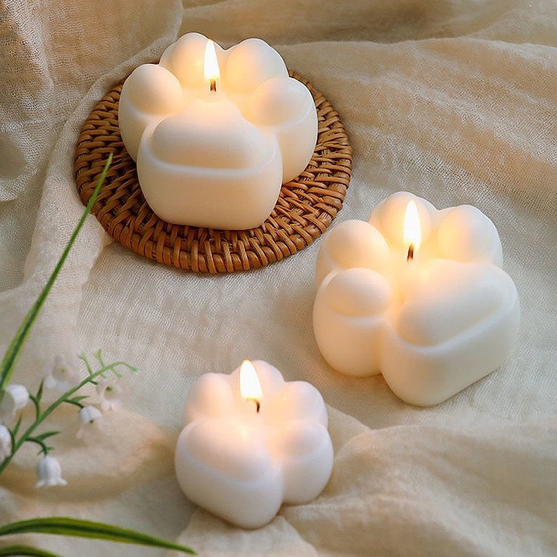 

Panda Paw Candle Mold Cute Animal Silicone Candle Mold DIY Home Decoration Silicone Mold Candle Making Supplies