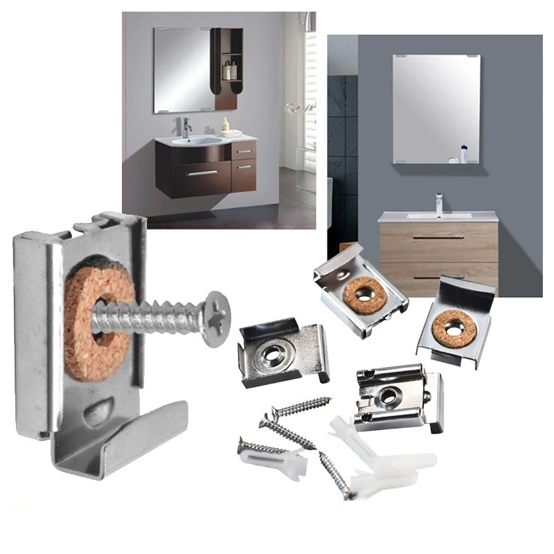 【Ready】Klem Kaca Cermin 4pcs / Jepitan Bracket untuk Pigura Kaca Cermin Dinding