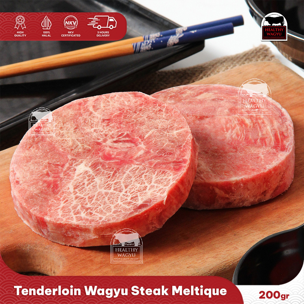 

Tenderloin Wagyu Steak Beef Meltique Halal 200gr Healthy Wagyu