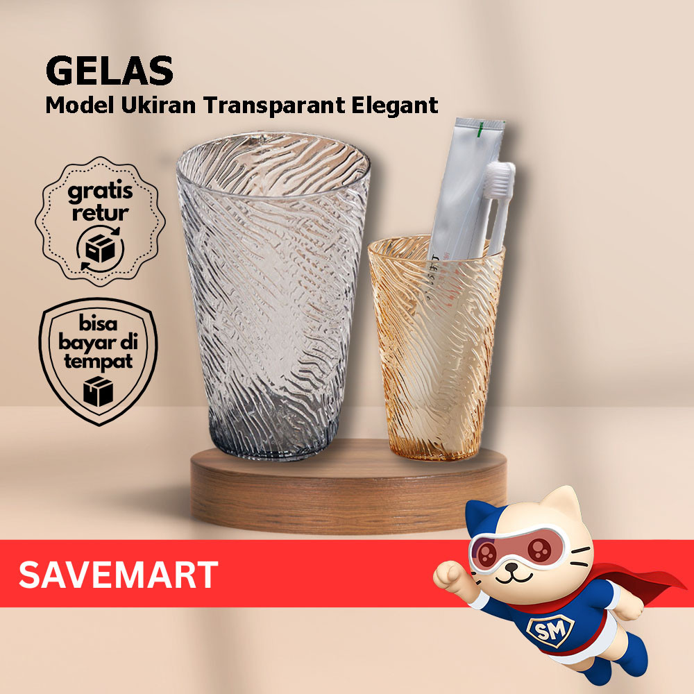 Gelas  Bening Gelas Aesthetic Motif Premium Gelas Plastik Transparan Motif Unik Cantik Ringan Dan An