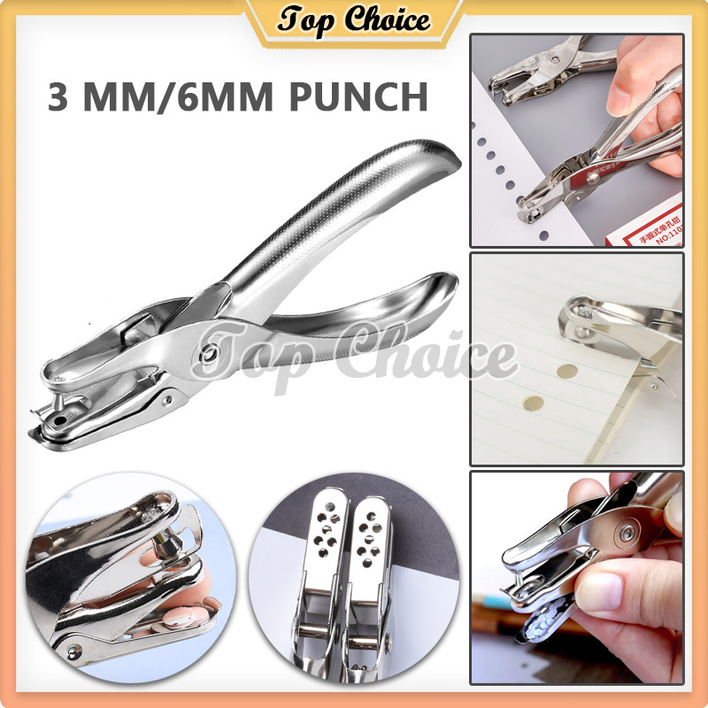 

3mm / 6mm One Hole Punch Single / Single Hand Held Hole PunchAlat