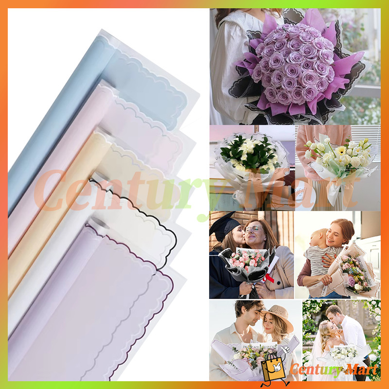 

CM 20 lembar Kertas Buket List Cloud Frame Transparan /Kertas Buket Bunga Cellophane Florist Kertas Kado 57*57CM