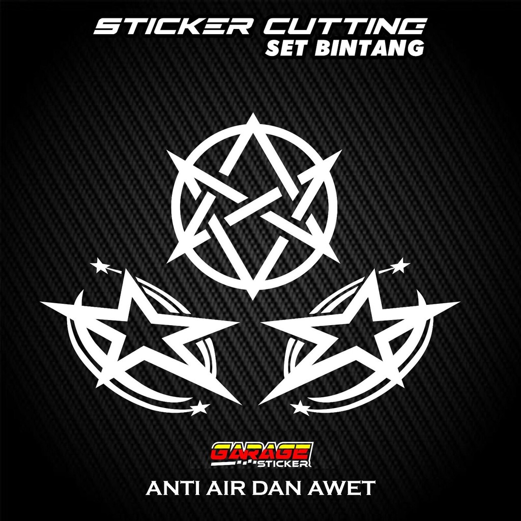 Sticker bintang isi 3 1 set cutting sticker variasi motor