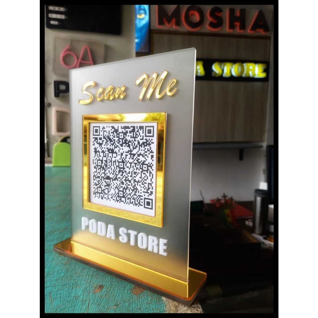 

Display Qris Mewah / Dudukan Barcode Qris akrilik mewah