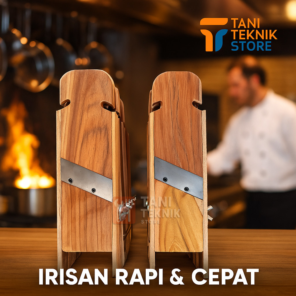 Parutan Kripik Singkong Kentang Pisang – Alat Pembuat Keripik Manual dari Kayu – Bisa Atur Ketebalan