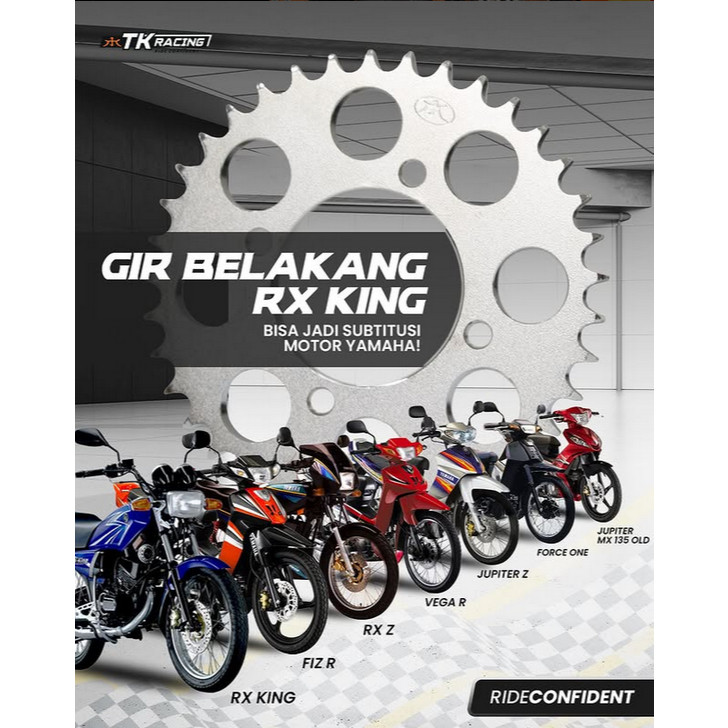 TK Racing Gear Gir Belakang RXZ RX King Fizr Jupiter Vega MX Old Tebal 415 x 31 - 45 Original