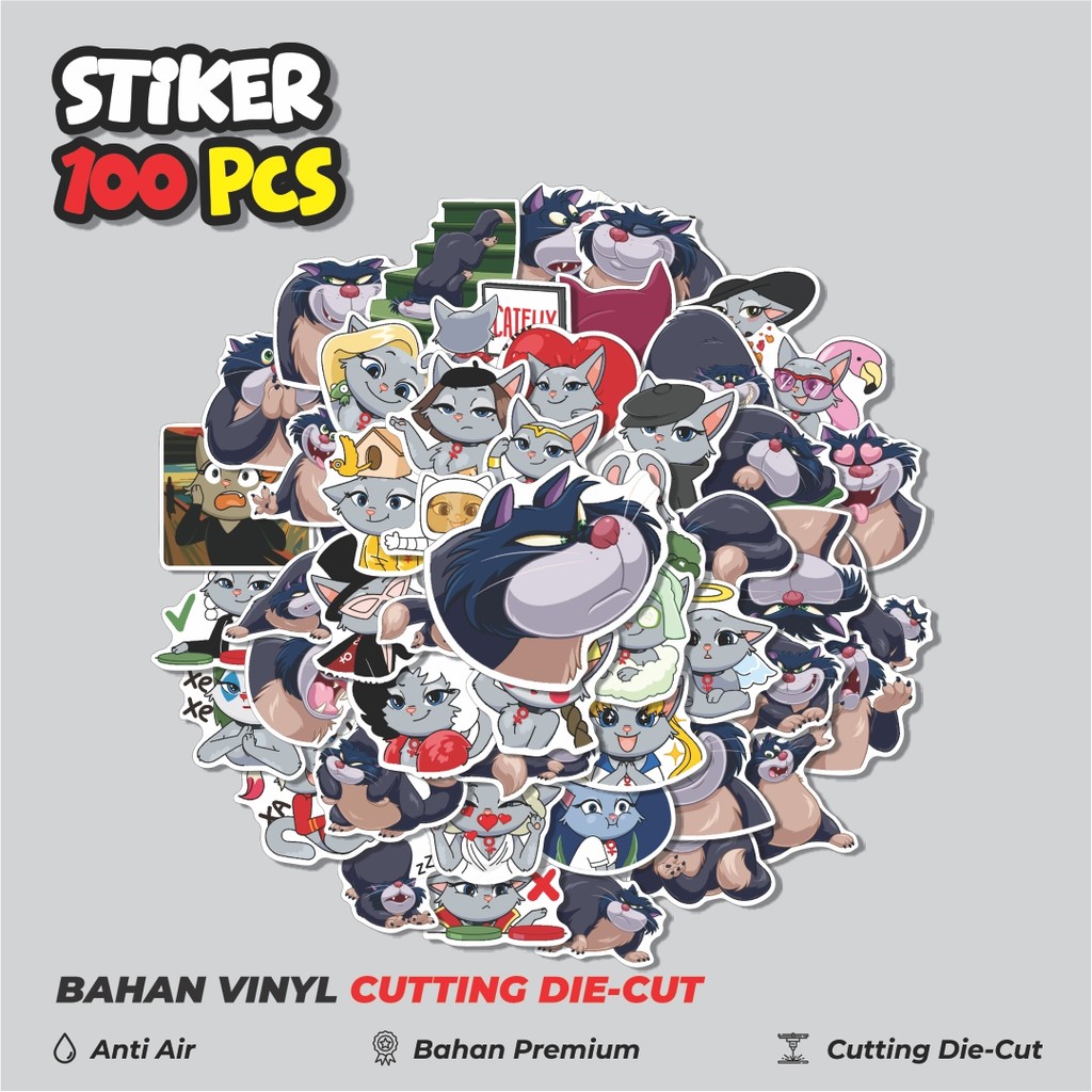 

Terbaru! 50 pcs Stiker Hewan Kucing Lucifer Lucu Random Dekorasi Lucu Kreatif untuk Notebook, Skateboard, HP