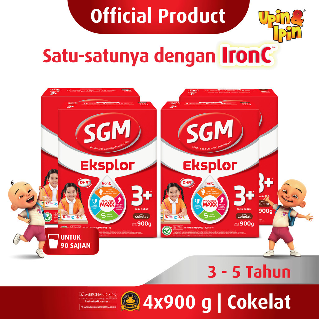 

SGM Eksplor 3+ dengan IronC Susu Bubuk Rasa Cokelat 900GR x 4