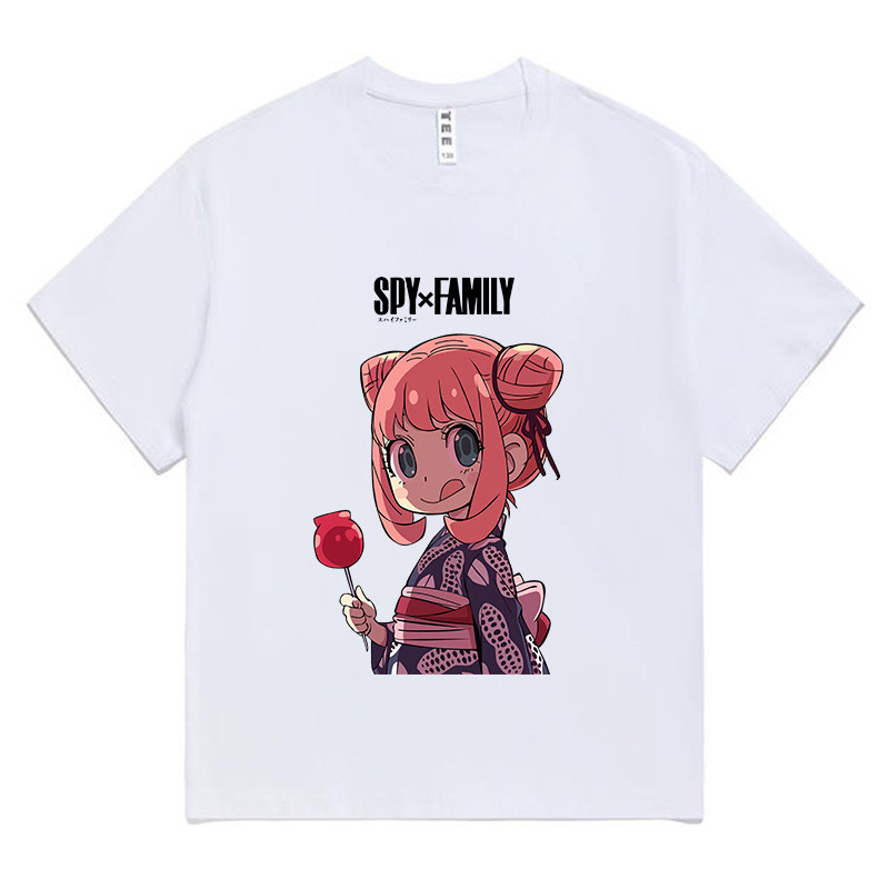Spy x Family SPY×FAMILY Kaos Lengan Pendek Unisex Katun Murni Anime Kartun Jepang