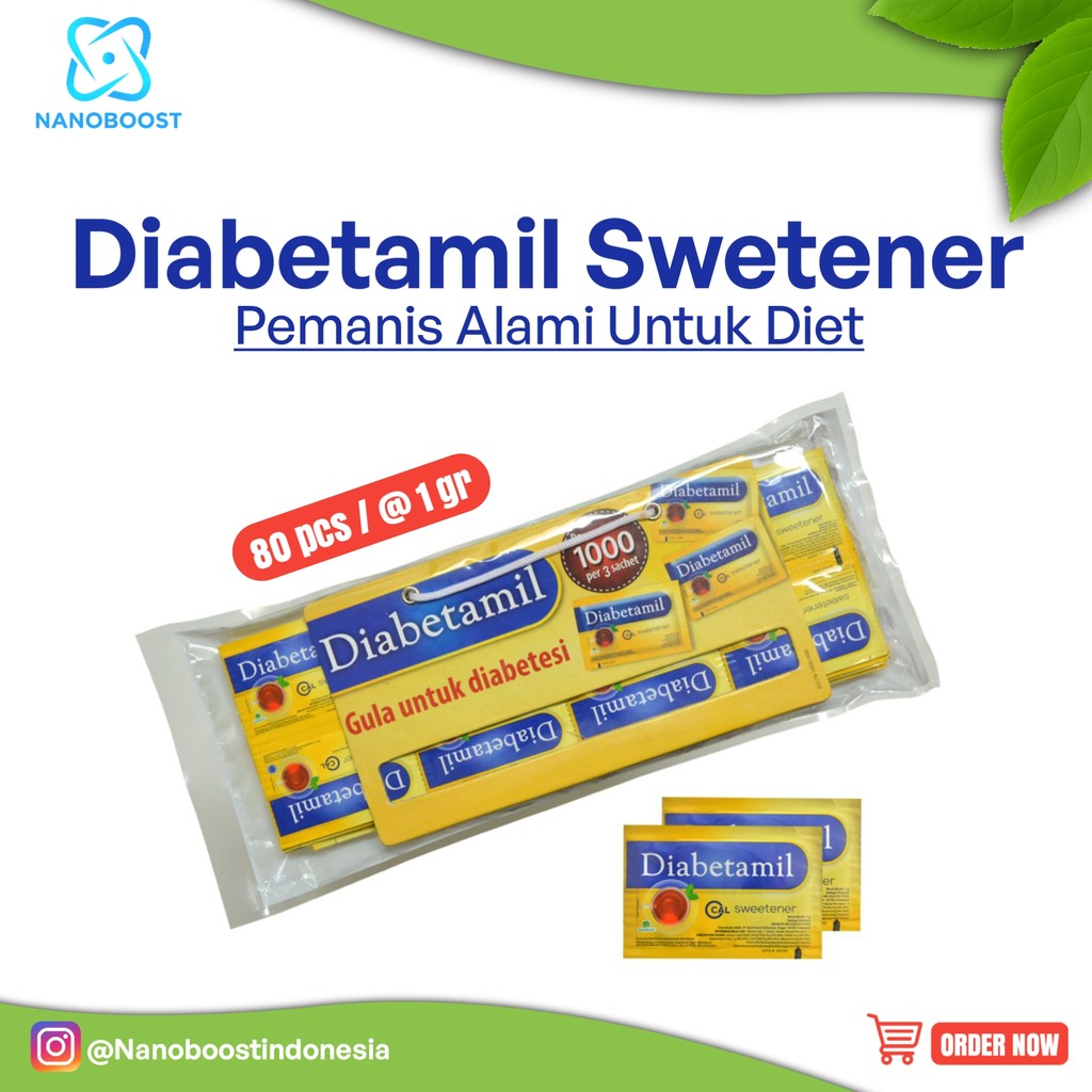 

Diabetamil Sweetener Tropicana Slim isi 80 sachet Pemanis Alami untuk Diet dan Diabetes