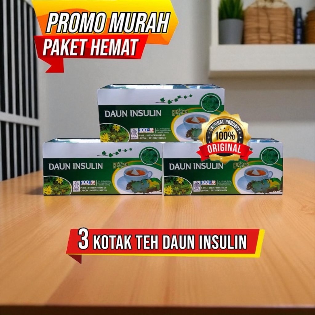

[PROMO PAKET 3 PCS] TEH CELUP DAUN INSULIN Teh herbal alami menurunkan diabetes/gula darah kolesterol ori