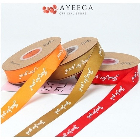 

AYEECA - PTA5 FOR U (BIG) Pita Satin Roll Motif Always By Your Side/Pita Kado 1cm/Pita Dekorasi Buket
