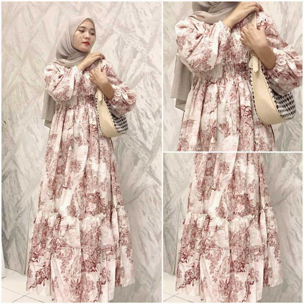FF - ZPF OOTD WANITA SIITA / Long Dress Diora Creamy Smocked / Maxi Dress Wanita Keluaran Terbaru / 