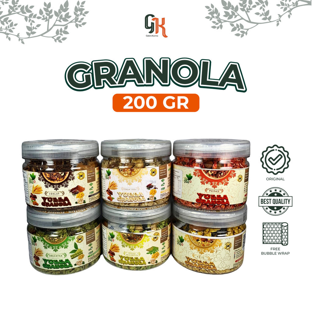

GRANOLA SEREAL MAKANAN SEHAT CEMILAN DIET ORIGINAL 200gr