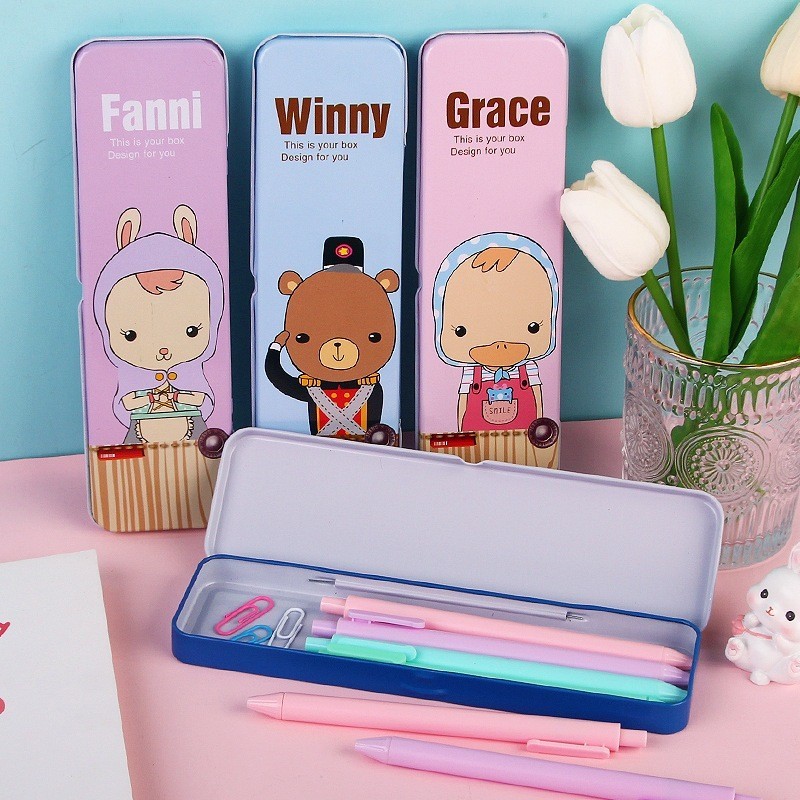 

KEDAIBUTIK (KP07) Kotak Pensil Kaleng Aesthetic Anak Fancy Mini Import/Tempat Pensil Karakter Kado Souvenir Ulang Tahun