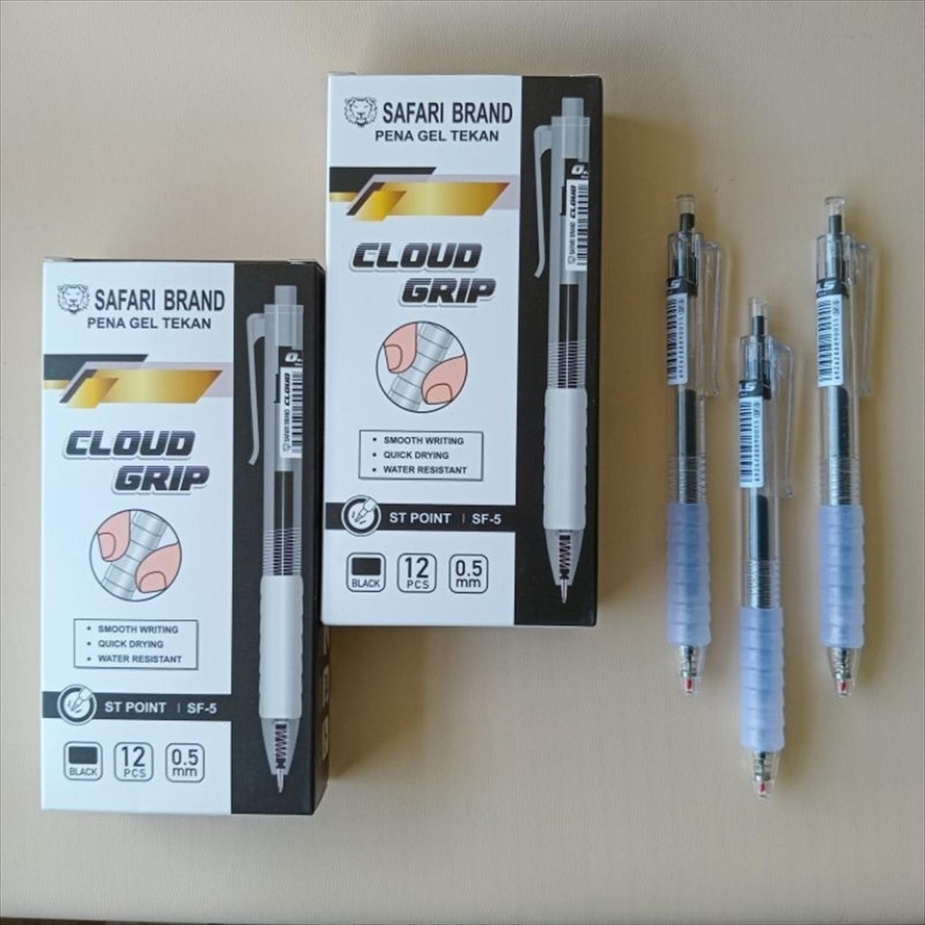 

(Cloud-LUSIN) Click Klik Gel Pen Pupen Bopoin Ballpoin Cetek Tekan Cetekan Reteactabld Cloud Grip Me