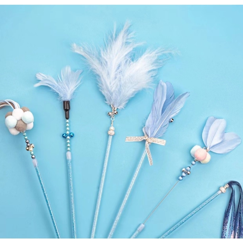 Tongkat Kucing Premium Tongkat Bulu Kucing Mainan Bulu Kucing