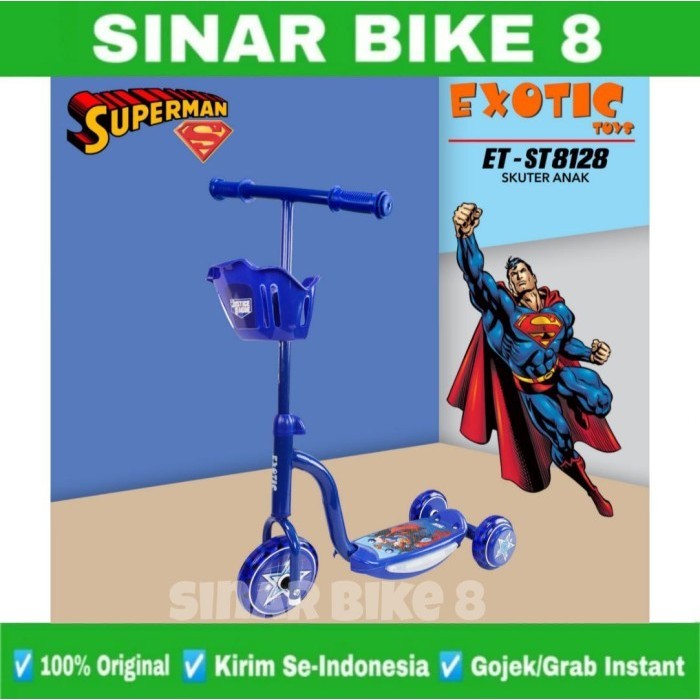 Scooter Otoped Anak ET ST 8128 Skuter Manual Musik Lampu