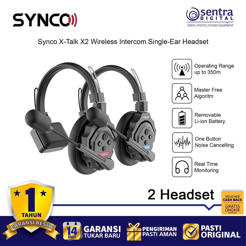 Synco X-Talk / Xtalk X2 Wireless Intercom System - 2 Headset