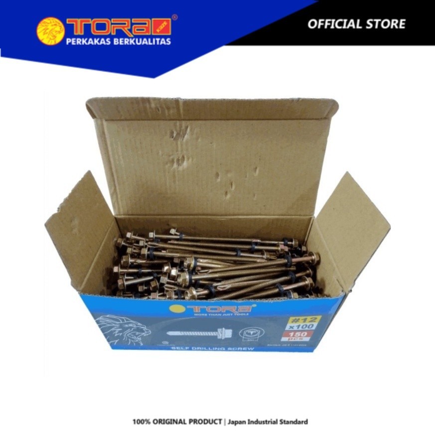 TORA Baut Roofing 12 x 20 mm Box - Baut Baja Ringan Rofing Rumping Self Drilling Screw