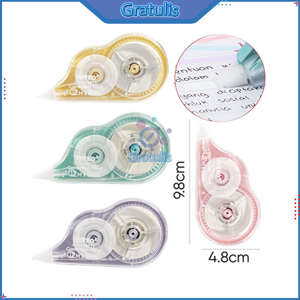 

TIPE EX PITA JOYKO CT-522PTL (1 PCS) / CORRECTION TAPE / PENGHAPUS PULPEN TINTA / TIP X KERTAS WARNA PASTEL