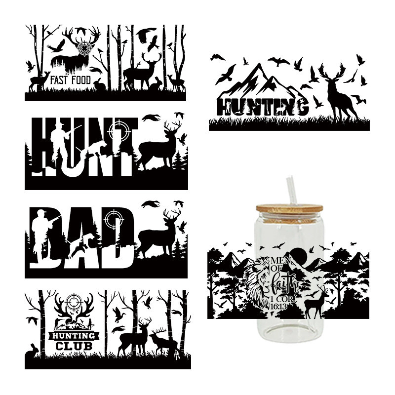 

UV DTF Transfer Sticker Christmas DEER For The 16oz Libbey Glasses Wraps Cup Can DIY Waterproof Easy To Use Custom Decals D6168