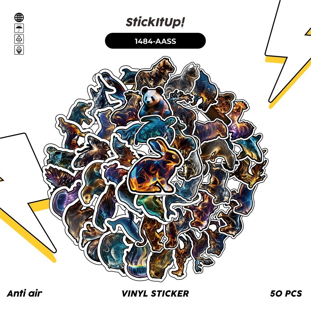 

COD✨ 100 Pcs Stiker Pack Abstract Animal Lucu Aesthetic Vynil Waterproof untuk Freebies Sticker Buku Journal Casing HP Laptop