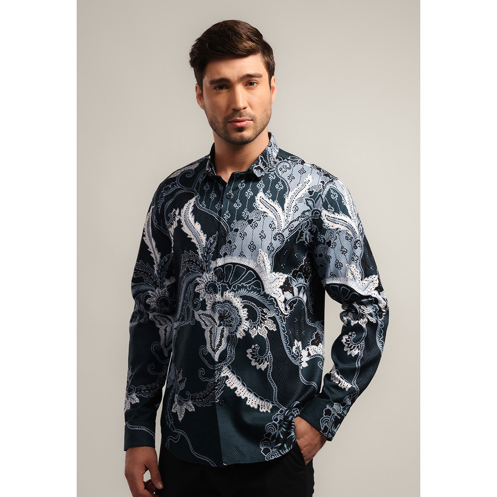 MOC - Kemeja Batik Pria Lengan Panjang Pratan - Green