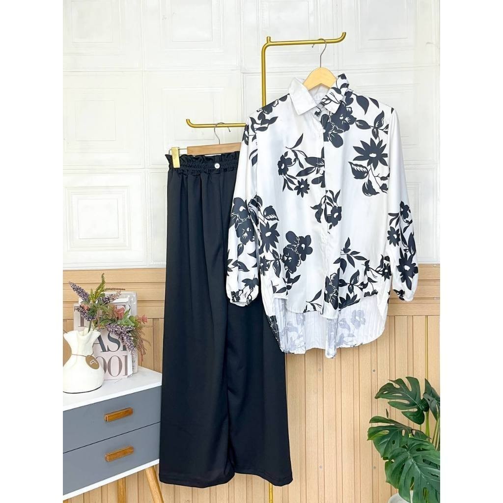 JALLPRONEW - TERBARU SETELAN WANITA MELLY / SETELAN MUNNA PLISKET BUNGA / SET WANITA MOTIF BUNGA / A