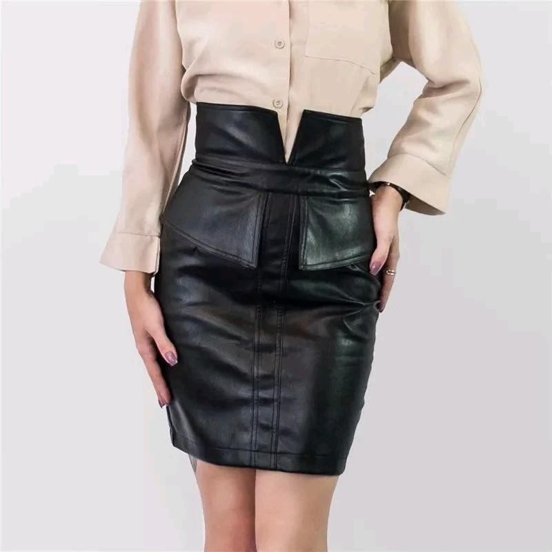 Rok Wanita Mini Fitted Skirt Leather Fashion Korean Style rok pendek rok kulit pendek