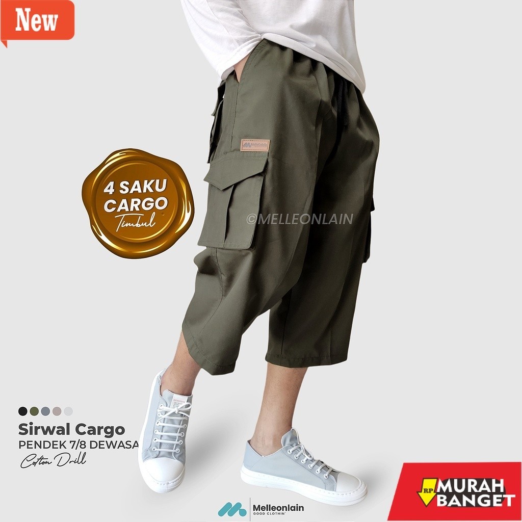 Celana jeans pria yg kekinian lagi viral- Celana Pendek Cargo Sirwal Tempur Tactical 7/8 Kulot Kargo