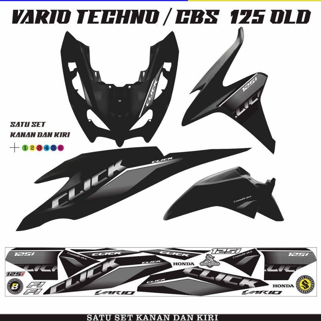 Striping motor vario techno 125 FI variasi stiker vario 125 VARIASI LIS MOTOR