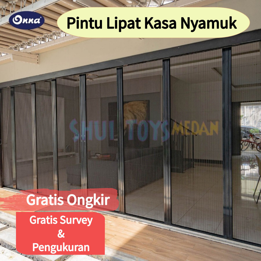 Onna lipat door - Ram Kasa Nyamuk kawat pintu geser jaring strimin
