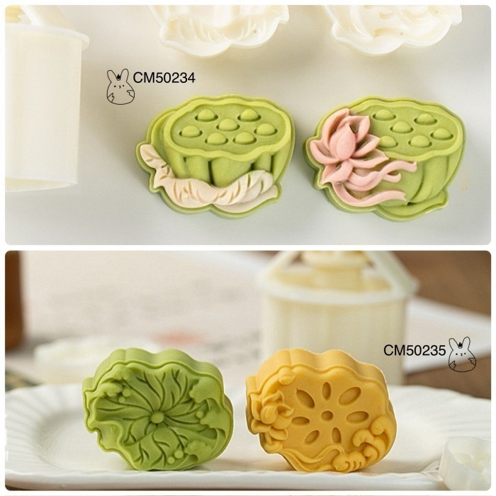 Cetakan Teratai| Lotus | Mooncake 50gr CM50234|CM50235| Cookies Mold 2 Motif