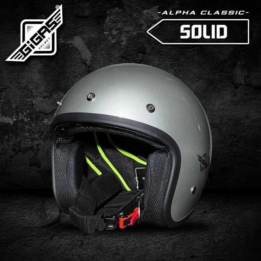 HELM RETRO GIGAS SOLID SILVER GLOSS
