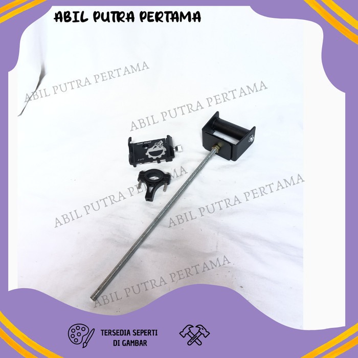 Paket Holder Gps Hp Gsx Cbr Ninja Zx25r Phone Holder Alumunium Z072 Stang Motor Braket Bracket Breke