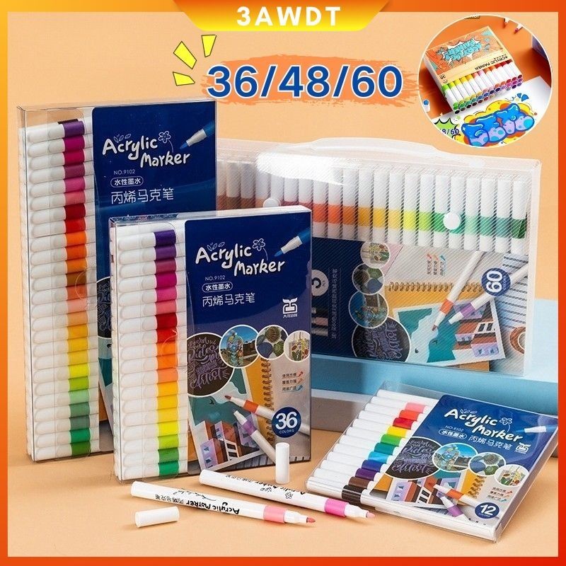 

【Penawaran khusus】60Color Spidol Acrylic/DIY Painting Spidol /Pastel Pulpen set/Pulpen Warna Tahan Air Dan Tahan Lama/Cepat Kering Menggambar Pulpen/Spidol Pastel Pulpen