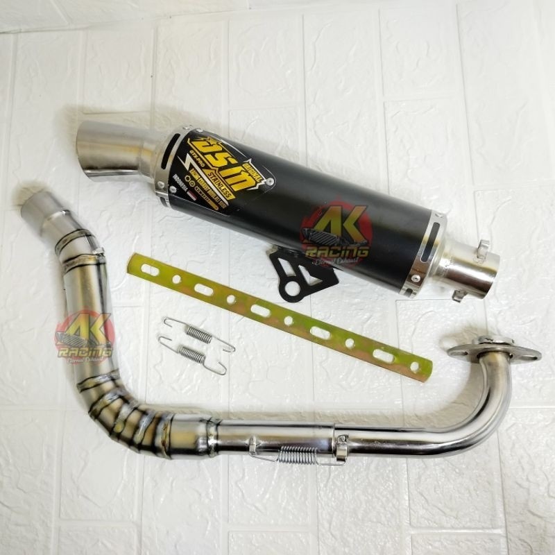 Knalpot Racing Samlong DSM Fullset in 38 Untuk Motor Matik Beat Scoopy Genio Vario Mio Fino X-Ride M