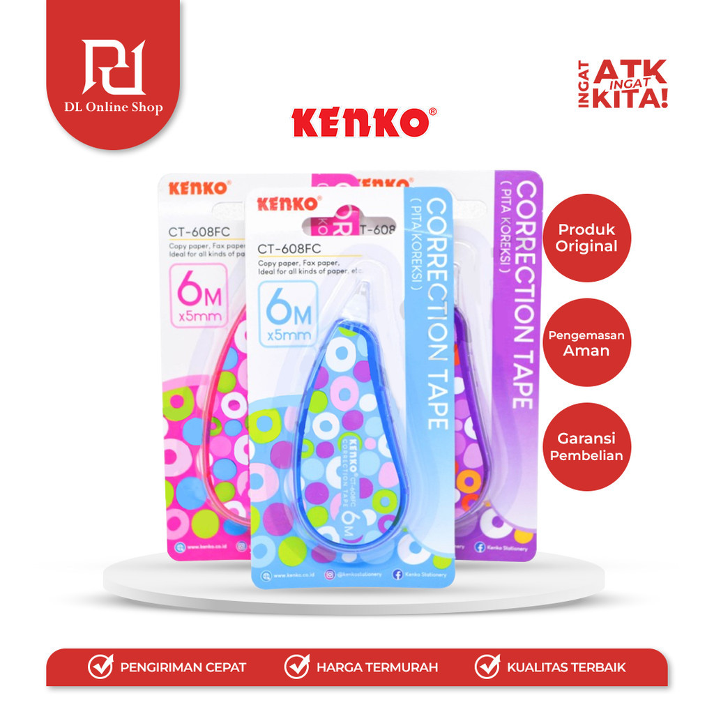

KENKO PITA KOREKSI/ CORRECTION TAPE CT-608FC [6M x 5mm] (1PC)