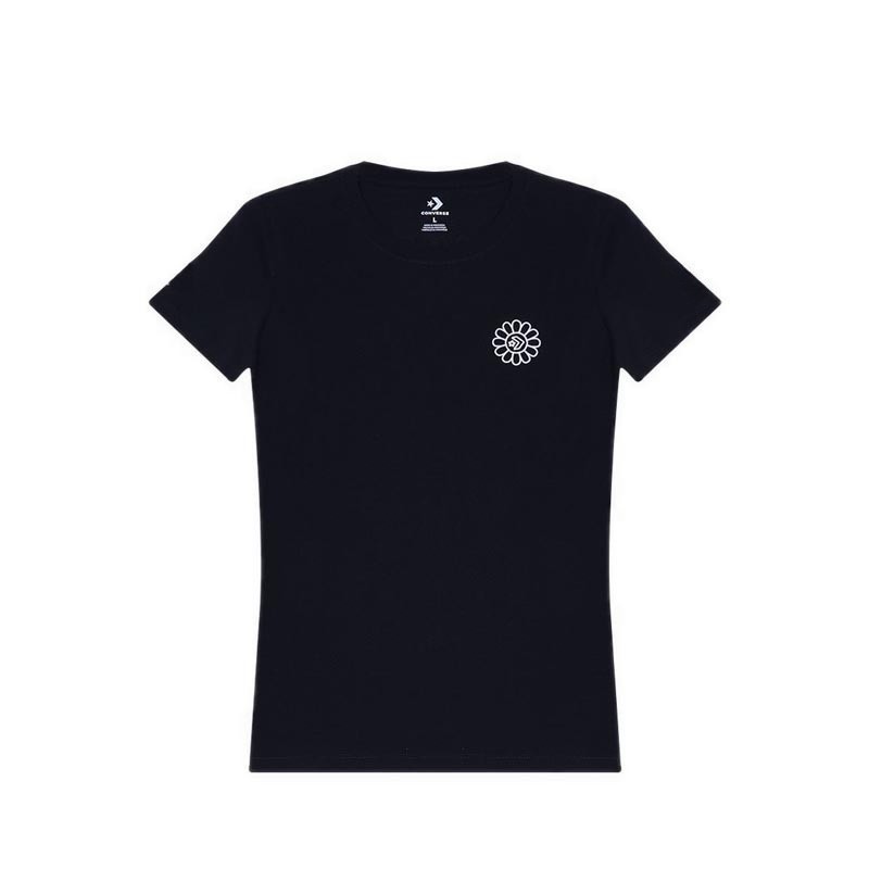 [trendy] CONVERSE LET'S GROW DOODLE WOMEN'S TEE - BLACK T-Shirtunisex cotton kaos pria T-shirt wanti