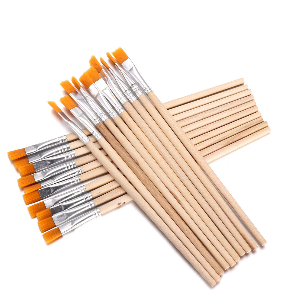 

10Pcs/set Flat/Tip Wooden Handle Hook Line Pens Nylon Hair Paint Brushes Watercolor Brush Drawing Brush Calligraphy Supplies