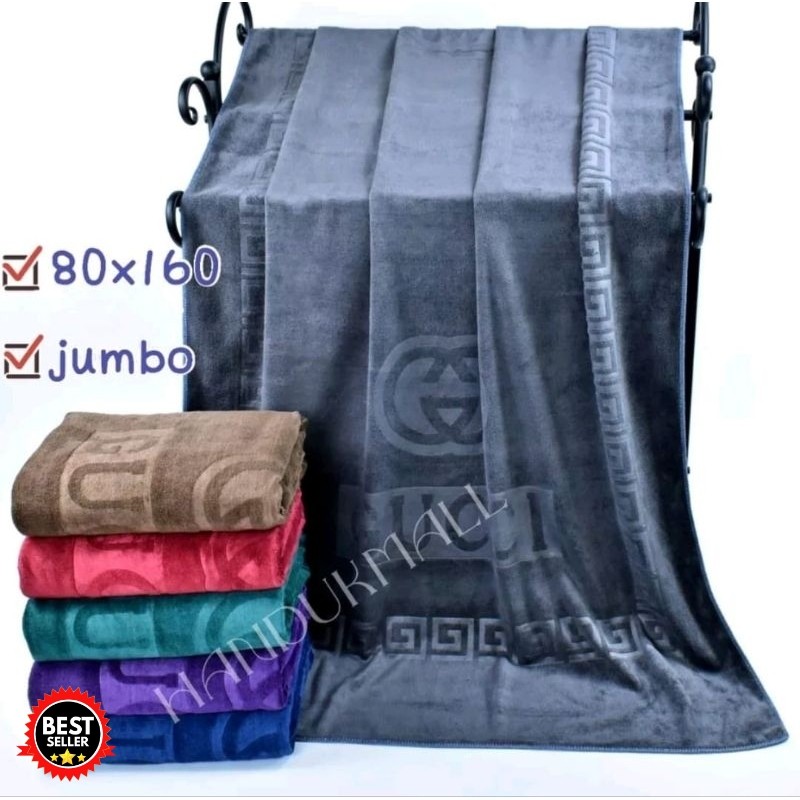 Handuk Mandi Dewasa Jumbo 80x155cm Tebal / 70x140cm Handuk Mandi Dewasa Microfiber Embos Terry Palme