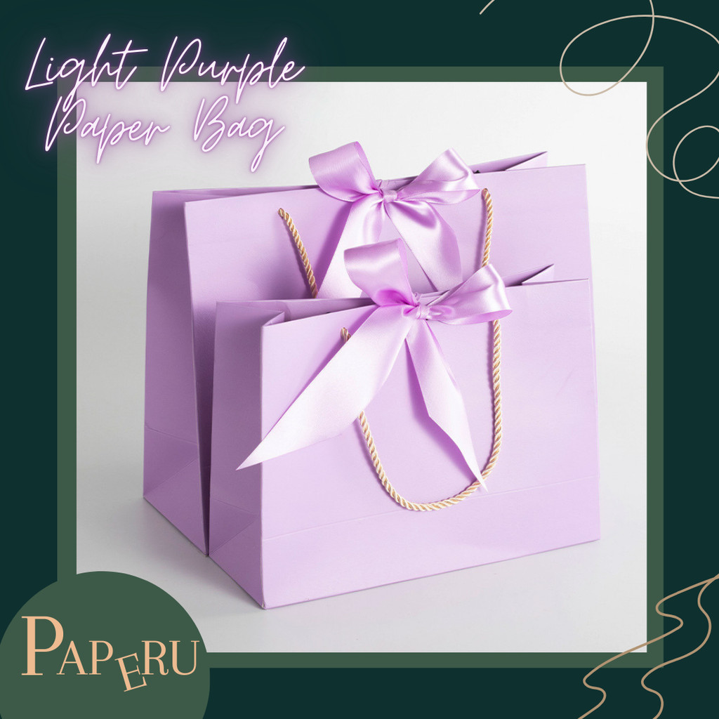 

[PAPERU] Light Purple Include Ribbons Premium Paper Bag Kantong Kado Goodie Bag