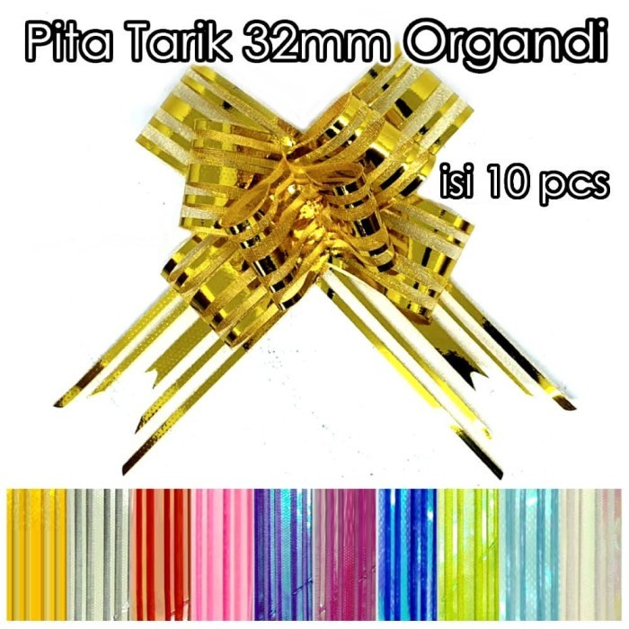 

Pita Tarik Serut ORGANDI Metalik 32mm Serut Besar Hiasan Parcel Kado 32 Kasa