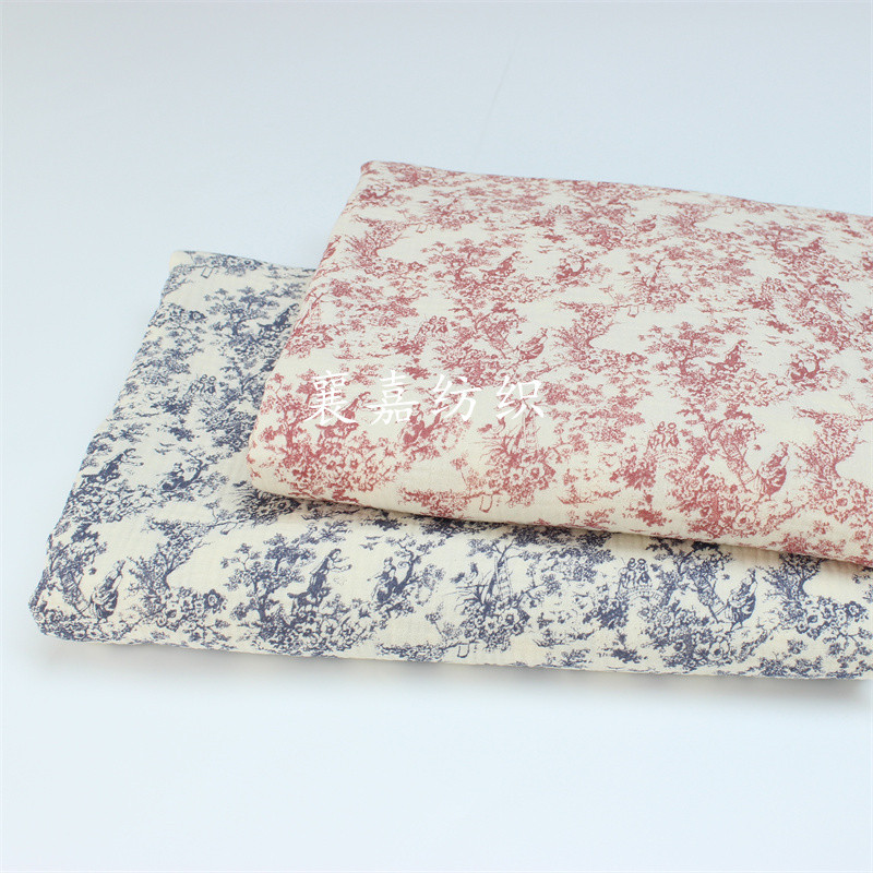 

135x50cm Cotton Gauze Crepe Vintage Small Floral Fabric, Making Pajamas Home Wear Cloth