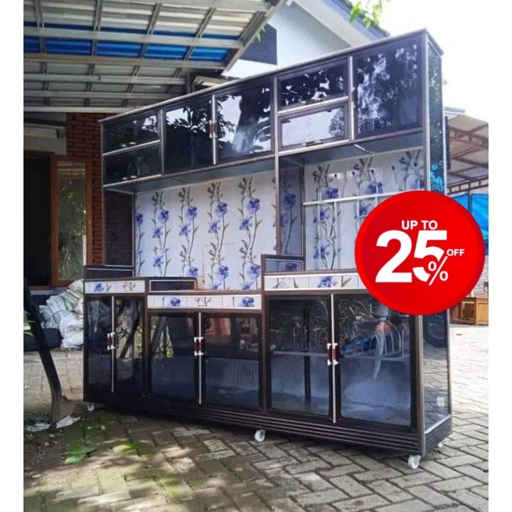 Rak kompor/wastafel/Rak piring 6 pintu aluminium