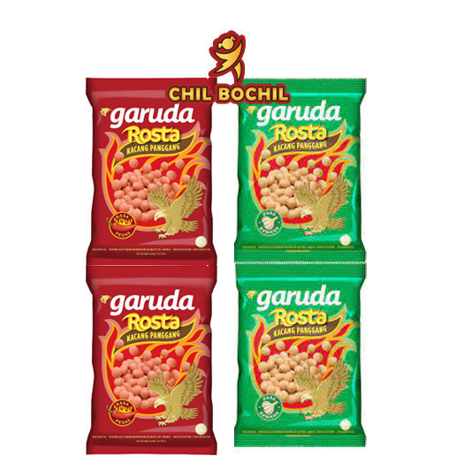 

GARUDA ROSTA KACANG PANGGAN PERPAX ISI 2 RENCENG ( 20 SACHET X 11 GRAM ) - KACANG PANGGANG ROSTA RASA BAWANG DAN PEDAS PER PAX ISI 2 RENCENG - CHIL BOCHIL