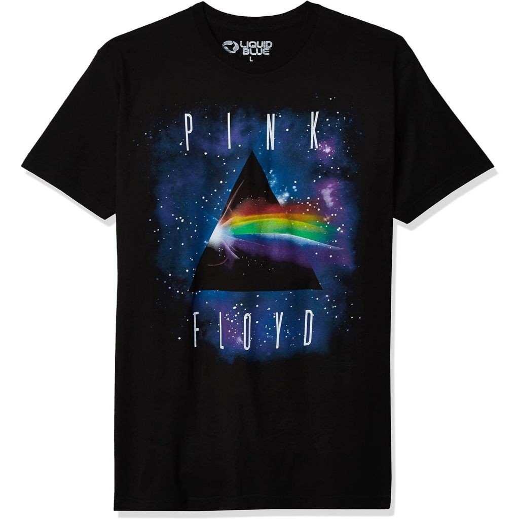 Baju Kaos Liquid Blue Men's Plus-Size Pink Floyd Dark Side Space Short Sleeve T-Shirt