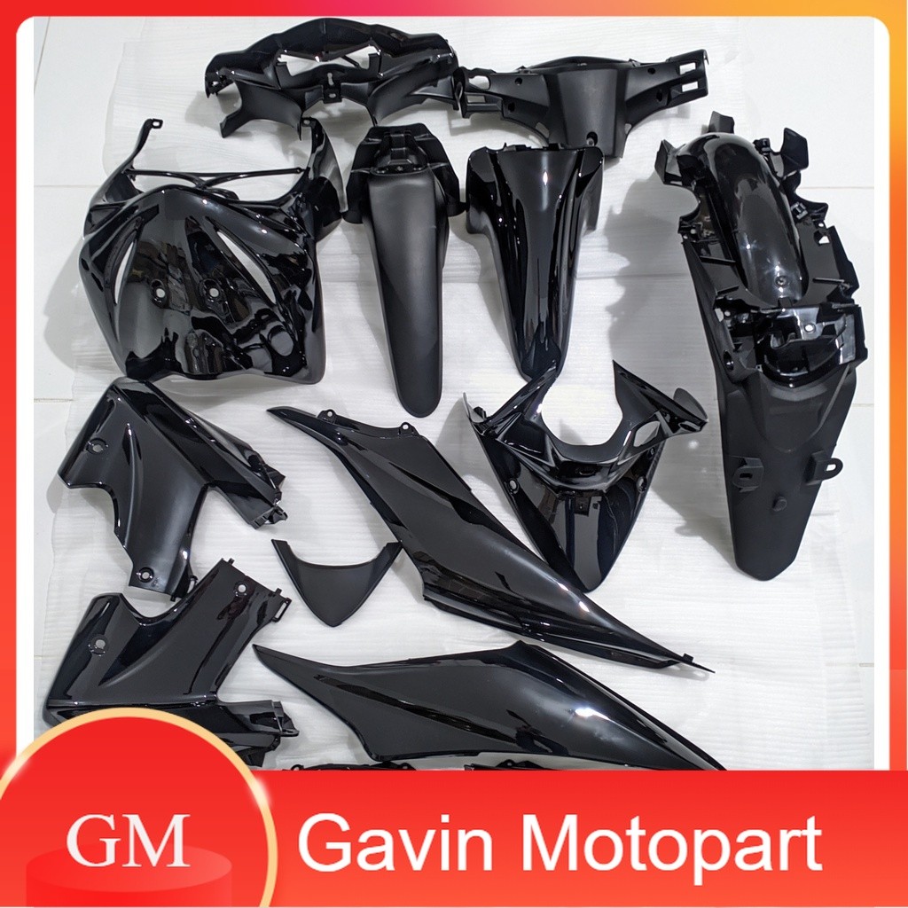 Full Body Absolute Revo 110 2009 2010 2011 2012 2013 Hitam WIN | complete set bodi kasar halus motor